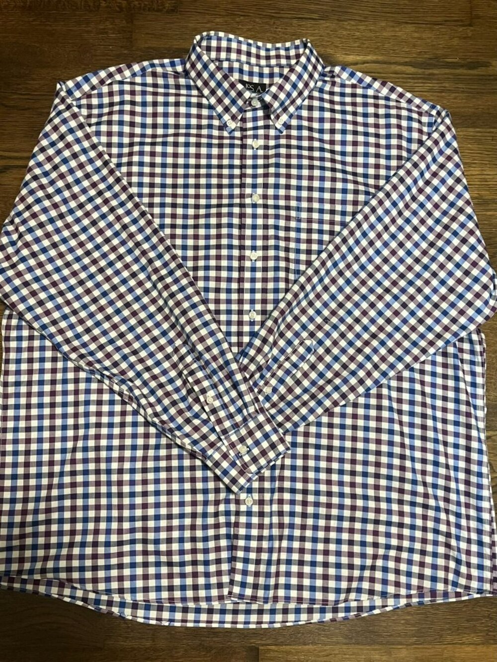 Jos. A. Bank Traveler Collection Dress Shirt Men 2XL Blue/Purple